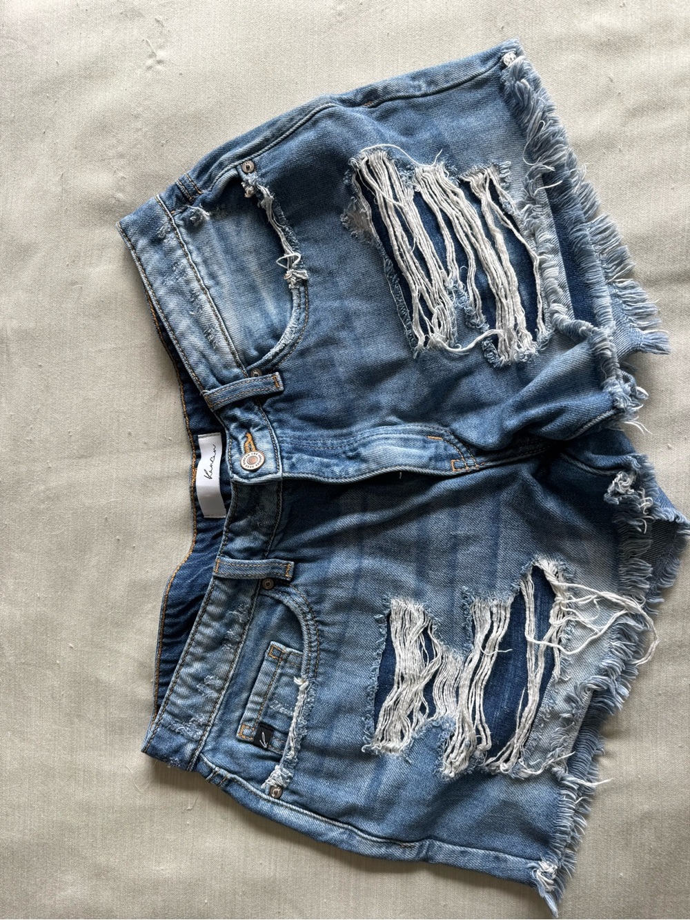 KanCan Light Blue Distressed Denim Cutoff Shorts